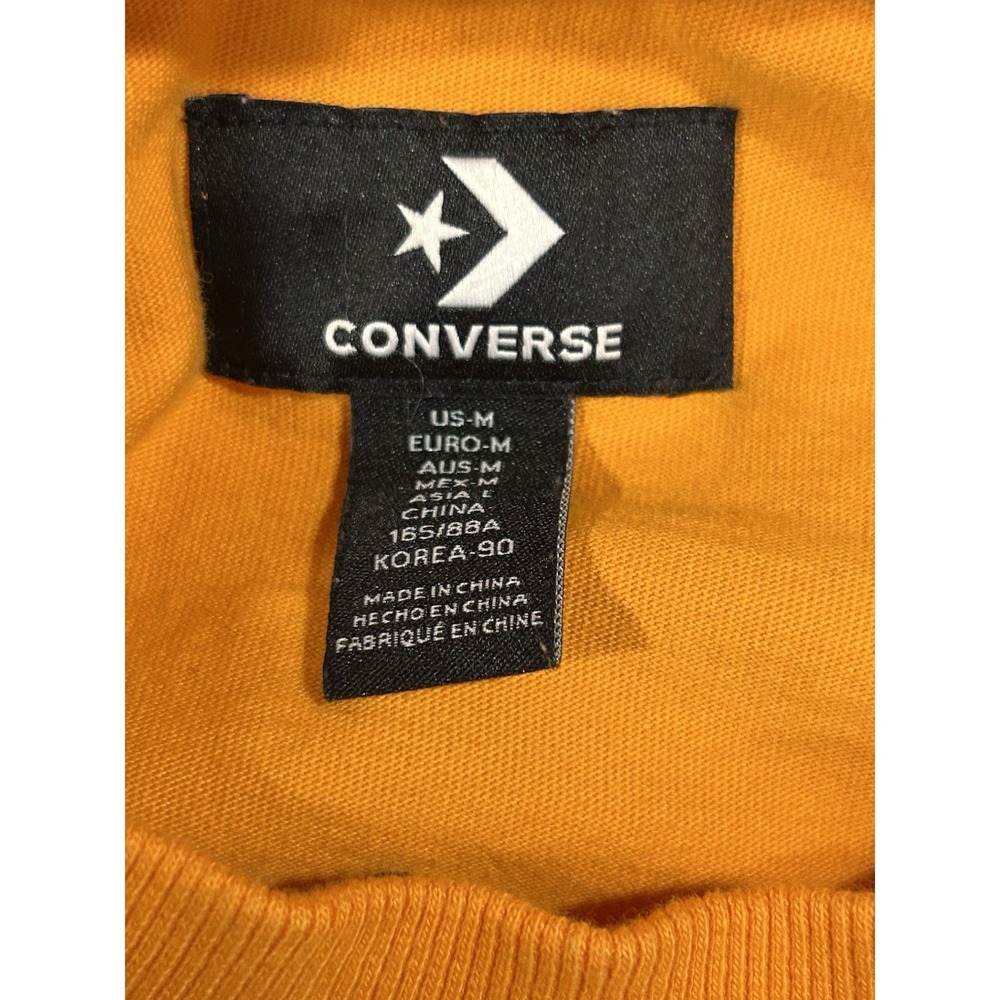 Mi Gente Converse Cropped Shirt Ruffled Long Sleeve Drawstring Orange Womens M - Picture 5 of 6